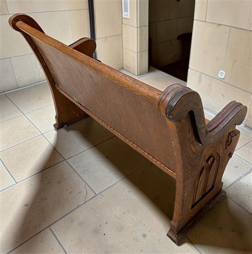 Wooden Church Pew, (4'2") Vintage Porch Bench, Entry Foyer, Dining Seating A17