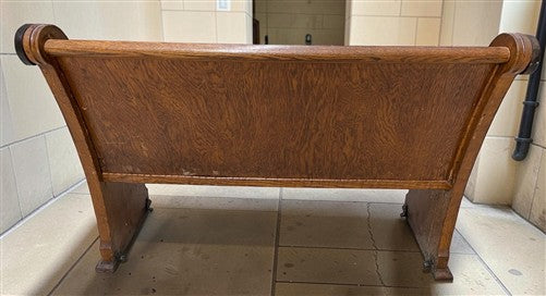 Wooden Church Pew, (4'2") Vintage Porch Bench, Entry Foyer, Dining Seating A17