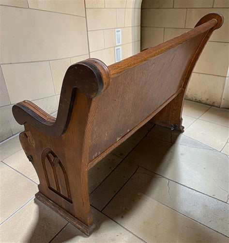 Wooden Church Pew, (4'2") Vintage Porch Bench, Entry Foyer, Dining Seating A17