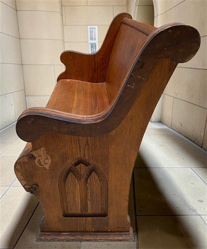 Wooden Church Pew, (4'2") Vintage Porch Bench, Entry Foyer, Dining Seating A17