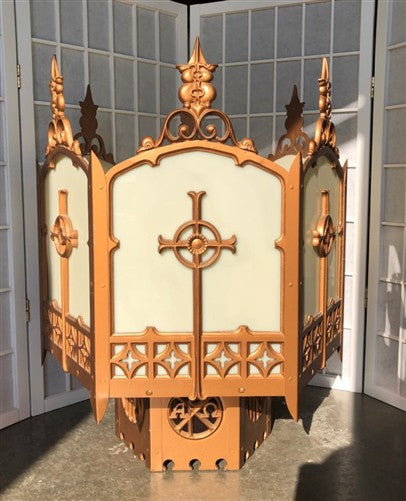 Church Lamp Chandelier, Vintage Ceiling Hanging Hexagonal Gothic Light Fixture C