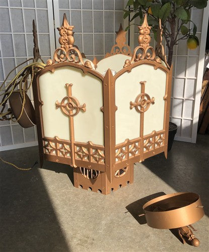 Church Lamp Chandelier, Vintage Ceiling Hanging Hexagonal Gothic Light Fixture D