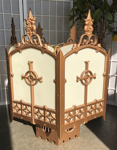 Church Lamp Chandelier, Vintage Ceiling Hanging Hexagonal Gothic Light Fixture D