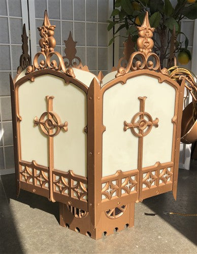 Church Lamp Chandelier, Vintage Ceiling Hanging Hexagonal Gothic Light Fixture D