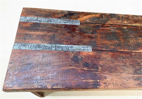 Reclaimed Wood Folding Table (68.75x22.5) Rustic Wood Dining Kitchen Island B133