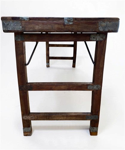 Reclaimed Wood Folding Table (68.75x22.5) Rustic Wood Dining Kitchen Island B133