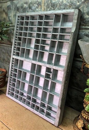 Printer Drawer Wood Block Typeset Tray, Letterpress Thimble Shelf Display, A72