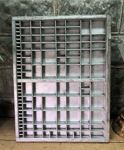 Printer Drawer Wood Block Typeset Tray, Letterpress Thimble Shelf Display, A72
