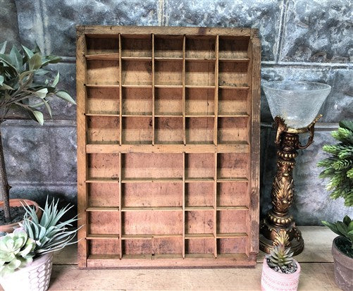 Printer Drawer Wood Block Typeset Tray, Letterpress Thimble Shelf Display, A73