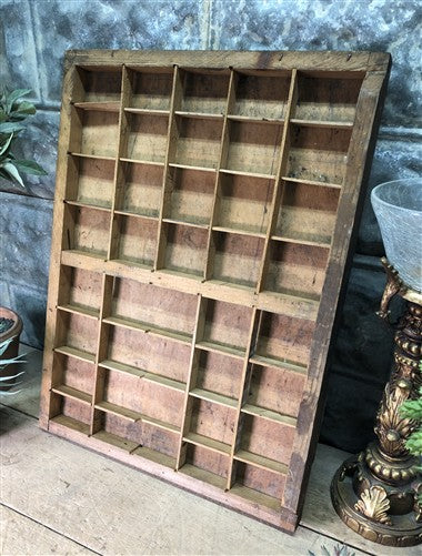 Printer Drawer Wood Block Typeset Tray, Letterpress Thimble Shelf Display, A73
