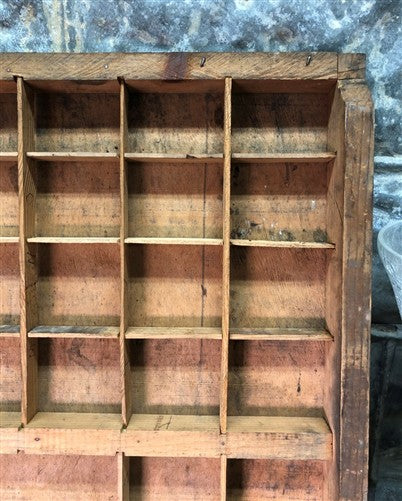 Printer Drawer Wood Block Typeset Tray, Letterpress Thimble Shelf Display, A73