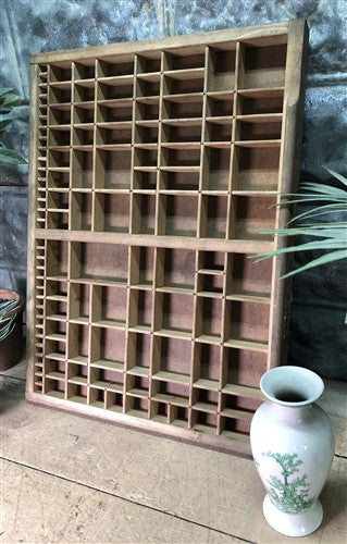Printer Drawer Wood Block Typeset Tray, Letterpress Thimble Shelf Display, A74