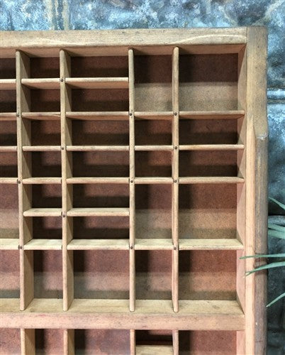 Printer Drawer Wood Block Typeset Tray, Letterpress Thimble Shelf Display, A74