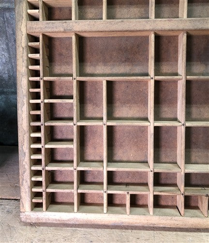 Printer Drawer Wood Block Typeset Tray, Letterpress Thimble Shelf Display, A74