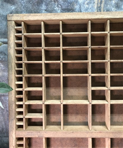 Printer Drawer Wood Block Typeset Tray, Letterpress Thimble Shelf Display, A74