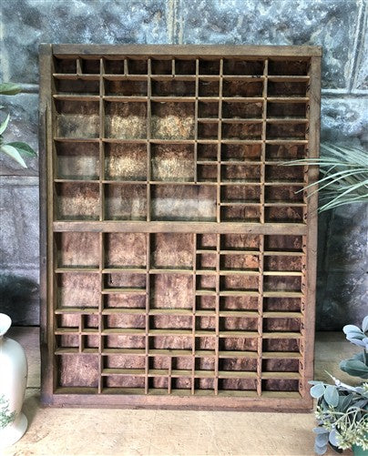 Printer Drawer Wood Block Typeset Tray, Letterpress Thimble Shelf Display, A75
