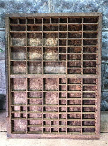 Printer Drawer Wood Block Typeset Tray, Letterpress Thimble Shelf Display, A75