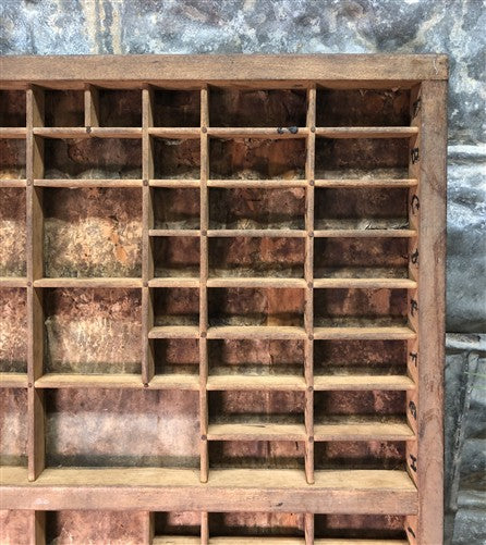 Printer Drawer Wood Block Typeset Tray, Letterpress Thimble Shelf Display, A75