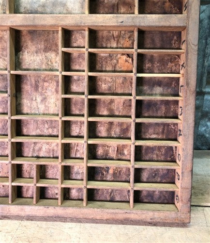 Printer Drawer Wood Block Typeset Tray, Letterpress Thimble Shelf Display, A75