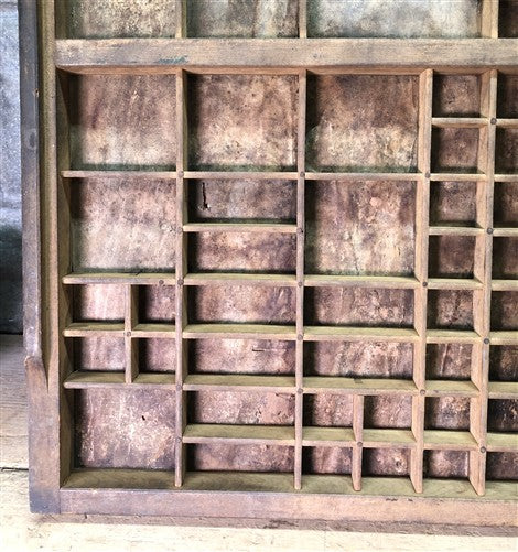 Printer Drawer Wood Block Typeset Tray, Letterpress Thimble Shelf Display, A75