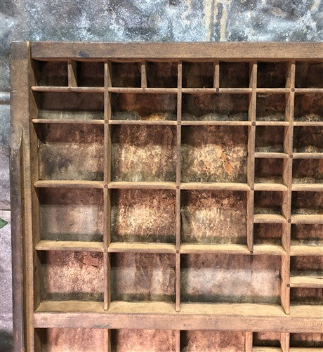 Printer Drawer Wood Block Typeset Tray, Letterpress Thimble Shelf Display, A75