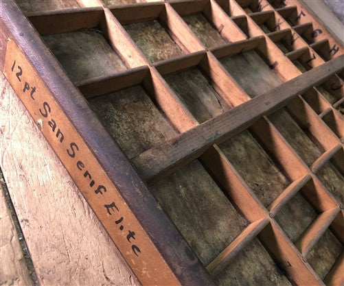 Printer Drawer Wood Block Typeset Tray, Letterpress Thimble Shelf Display, A75