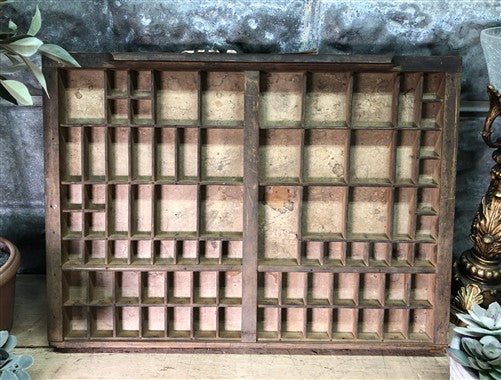 Printer Drawer Wood Block Typeset Tray, Letterpress Thimble Shelf Display, A76