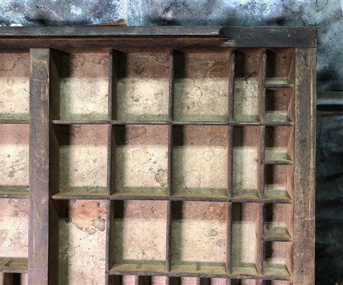 Printer Drawer Wood Block Typeset Tray, Letterpress Thimble Shelf Display, A76