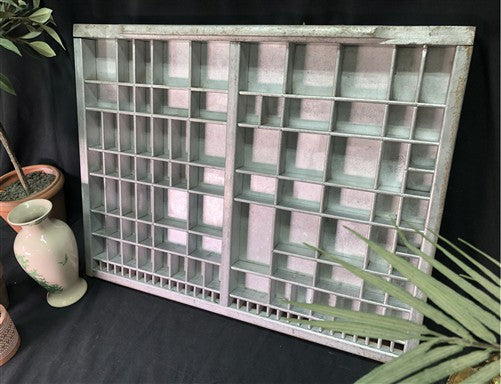 Printer Drawer Wood Block Typeset Tray, Letterpress Thimble Shelf Display, A78