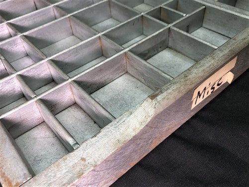 Printer Drawer Wood Block Typeset Tray, Letterpress Thimble Shelf Display, A78