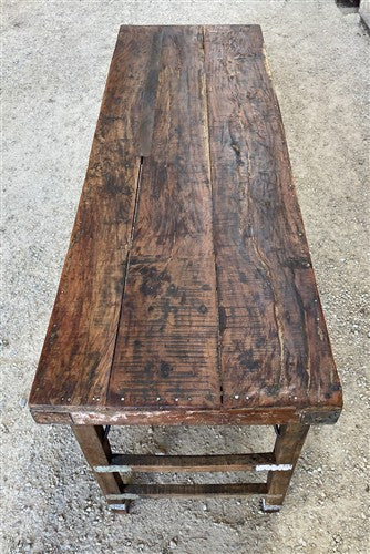 Reclaimed Wood Folding Table (68.75x22.5) Rustic Wood Dining Kitchen Island B134