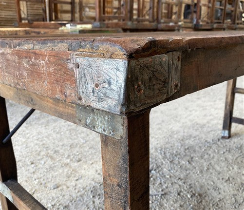 Reclaimed Wood Folding Table (68.75x22.5) Rustic Wood Dining Kitchen Island B134