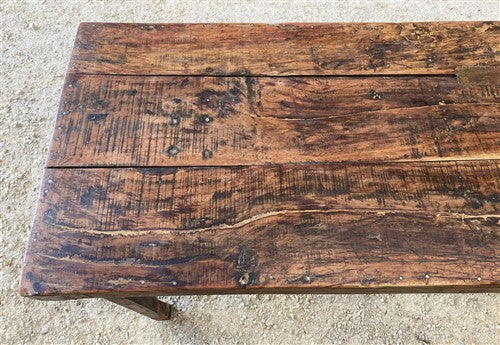 Reclaimed Wood Folding Table (68.75x22.5) Rustic Wood Dining Kitchen Island B134