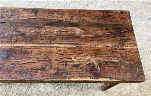 Reclaimed Wood Folding Table (68.75x22.5) Rustic Wood Dining Kitchen Island B134