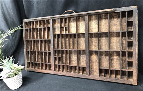 Printer Drawer Wood Block Typeset Tray, Letterpress Thimble Shelf Display, A57