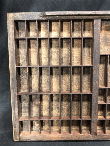 Printer Drawer Wood Block Typeset Tray, Letterpress Thimble Shelf Display, A57