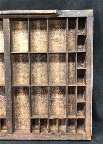 Printer Drawer Wood Block Typeset Tray, Letterpress Thimble Shelf Display, A57
