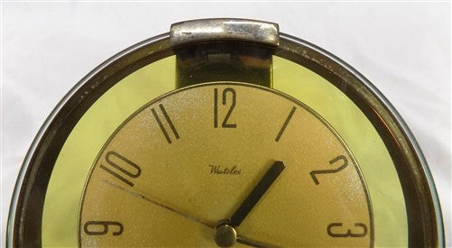 Westclox Oracle Alarm Clock Model 56-E, Vintage MCM Art Deco Brass Working Clock