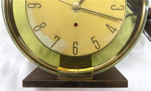 Westclox Oracle Alarm Clock Model 56-E, Vintage MCM Art Deco Brass Working Clock