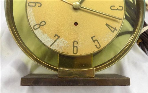 Westclox Oracle Alarm Clock Model 56-E, Vintage MCM Art Deco Brass Working Clock