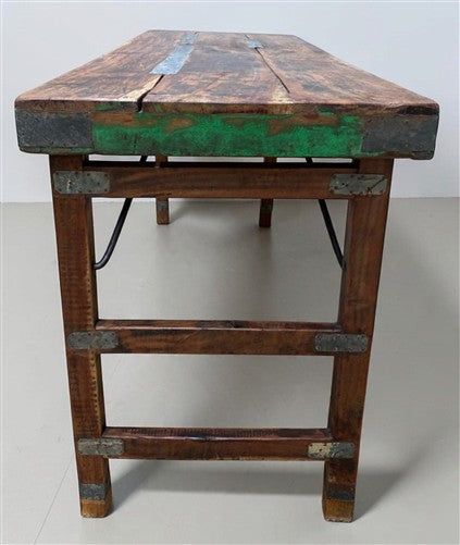 Reclaimed Wood Folding Table (68x22) Rustic Wood Dining Kitchen Island B135