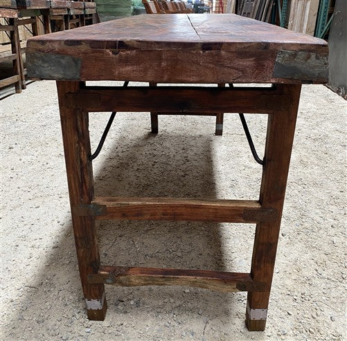 Reclaimed Wood Folding Table (67.5x22.75) Rustic Wood Dining Kitchen Island B136