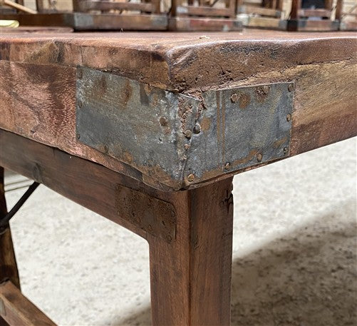 Reclaimed Wood Folding Table (67.5x22.75) Rustic Wood Dining Kitchen Island B136