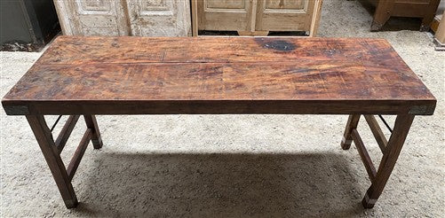 Reclaimed Wood Folding Table (67.5x22.75) Rustic Wood Dining Kitchen Island B136