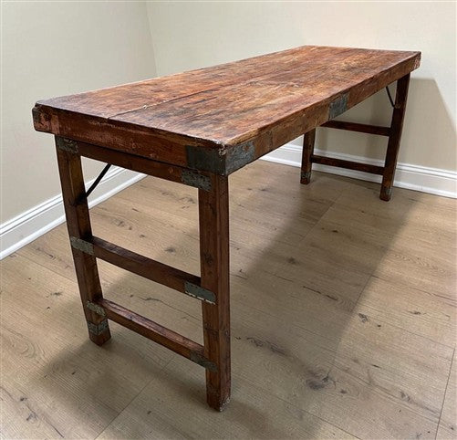 Reclaimed Wood Folding Table (68.75x22.25)Rustic Wood Dining Kitchen Island B137