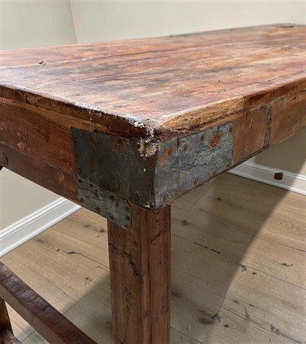 Reclaimed Wood Folding Table (68.75x22.25)Rustic Wood Dining Kitchen Island B137