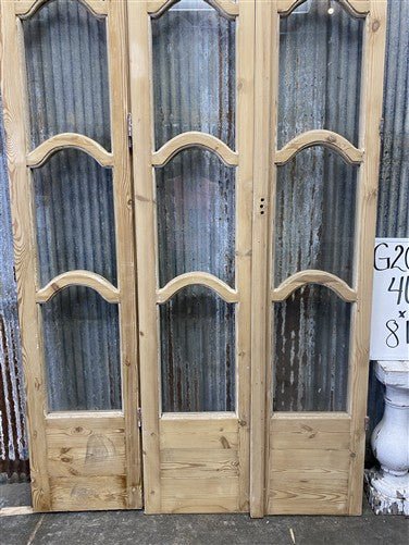 Antique French Double Doors (46.5x81.75) 4 Pane Glass, European Reclaimed G207