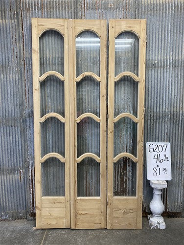 Antique French Double Doors (46.5x81.75) 4 Pane Glass, European Reclaimed G207