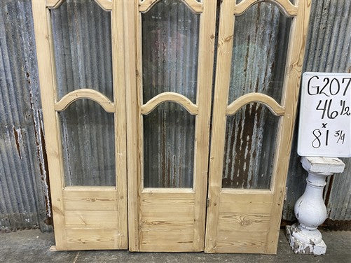 Antique French Double Doors (46.5x81.75) 4 Pane Glass, European Reclaimed G207