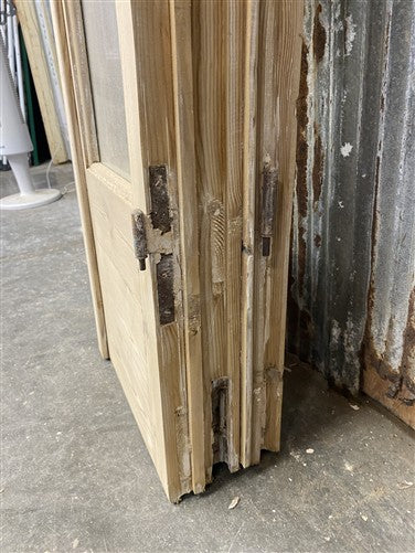 Antique French Double Doors (46.5x81.75) 4 Pane Glass, European Reclaimed G207